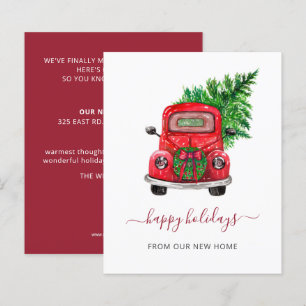 Carte de vacances Moved de voiture de Noël Budget