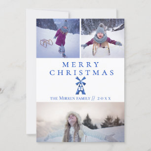 Carte de vacances multi-photo pour moulin à vent n