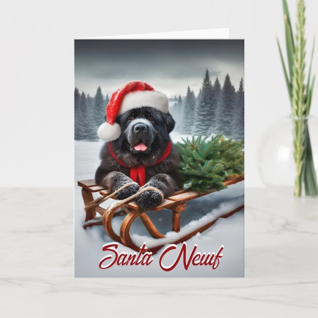 Carte de vacances Newf Père Noël de Terre-Neuve (Devant)