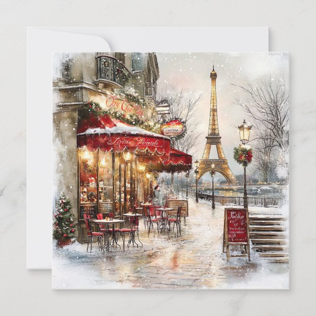 Carte de vacances Noël à Paris (Devant)
