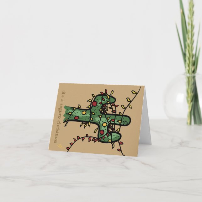 Carte de vacances Noël Cactus (Devant)