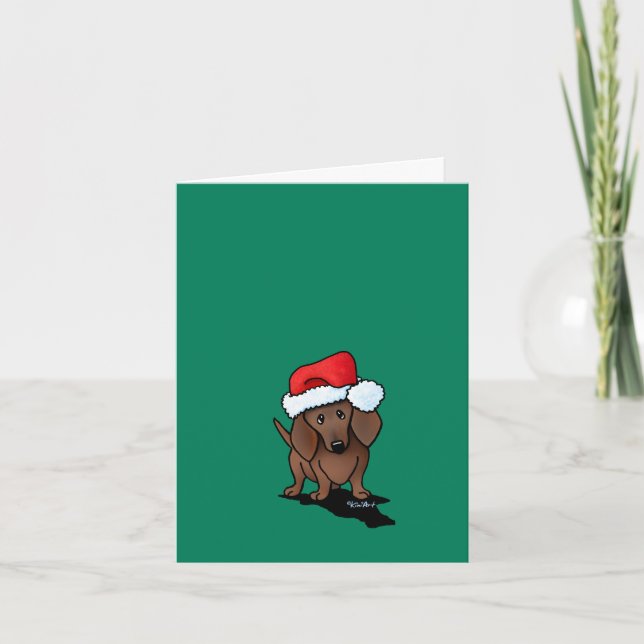 Carte de vacances Noël Dachshund (Devant)