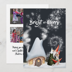Carte de vacances Noël Gnome Photo Collage
