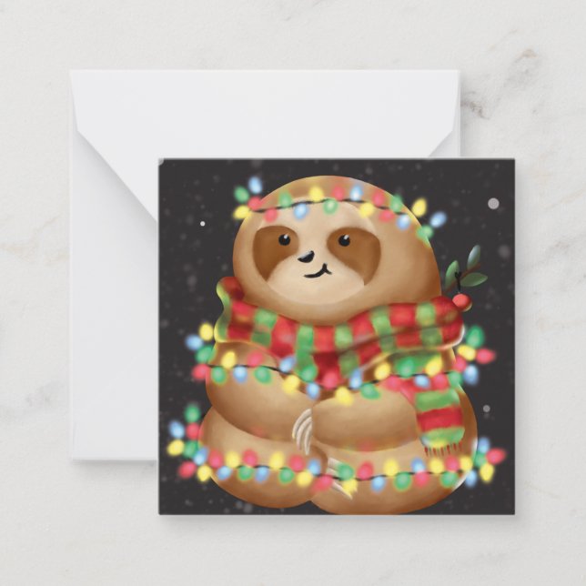 Carte de vacances Noël paresseux (Devant)