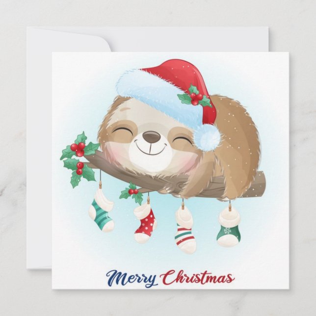 Carte de vacances Noël Sloth (Devant)