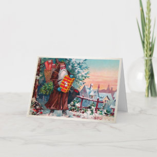 Carte de vacances Old World Angry Père Noël