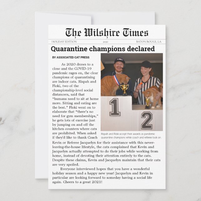 Carte de vacances ou d'annonce de journal (Devant)