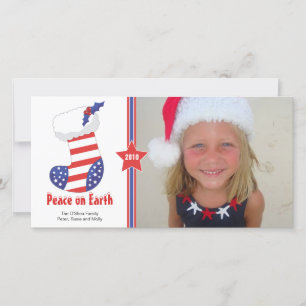Carte de vacances Patriotic Christmas Stocking