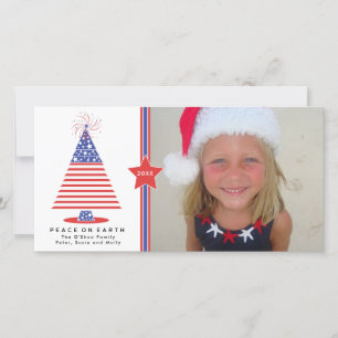 Carte de vacances Patriotique Christmas Tree