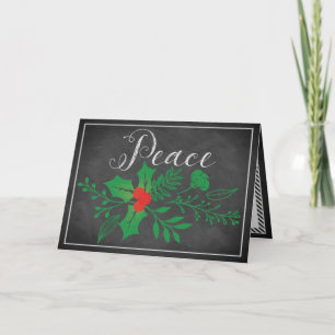 Carte de vacances Peace   Faux Chalkboard