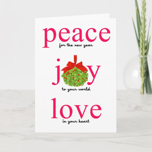 Carte de vacances Peace Joy Love (Devant)