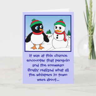 Carte de vacances 'Penguin n Snowman'