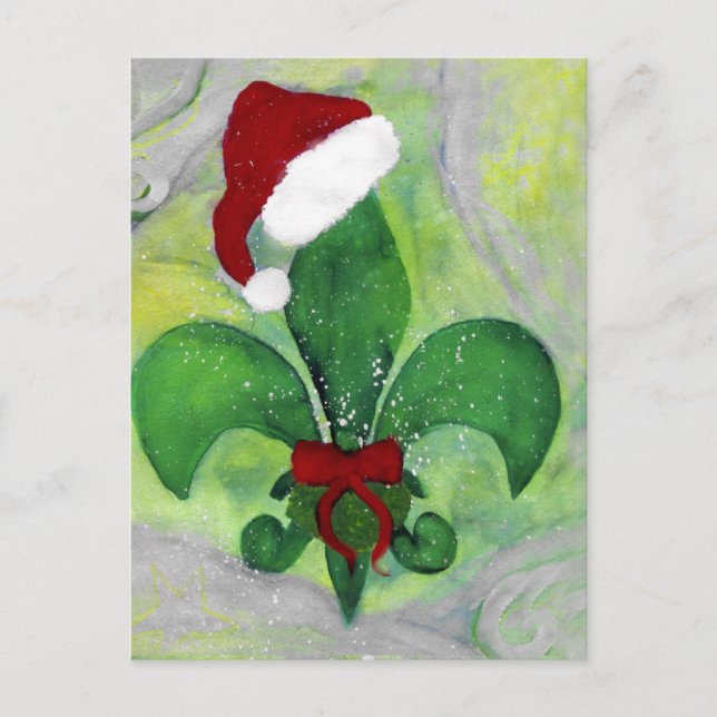 Carte de vacances Père Noël Christmas Fleur of lis (Devant)
