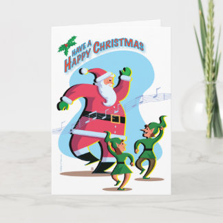 Carte de vacances Père Noël Dancing