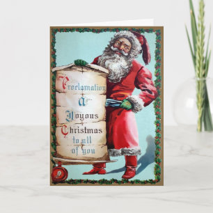Carte de vacances Père Noël Déplaisant vintage