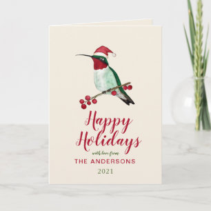 Carte de vacances Père Noël Hummingbird personnali