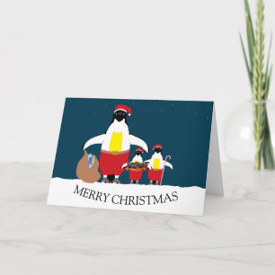 Carte de vacances père Noël Little Helpers