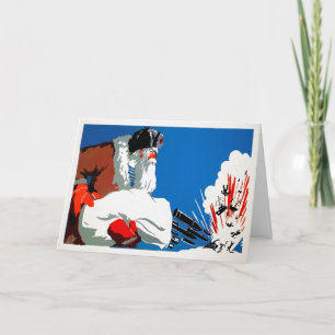 Carte de vacances Père Noël vintage