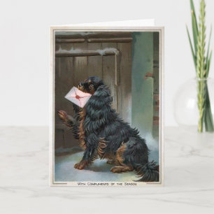 Carte de vacances personnalisable Chien vintage