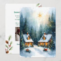 Carte de vacances personnalisable vintage plat