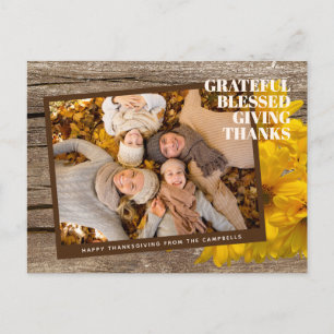 Carte de vacances personnalisée Grateful Blessed G