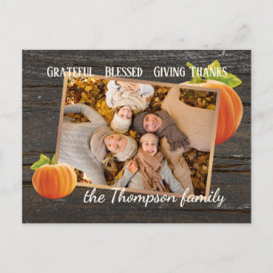 Carte de vacances personnalisée Grateful Blessed G