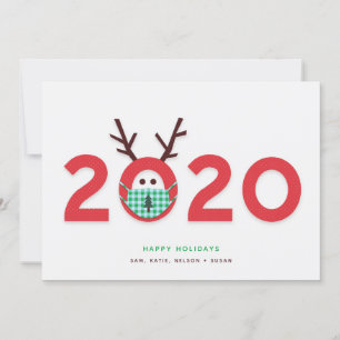 Carte de vacances personnalisée Reindeer Masqué 20