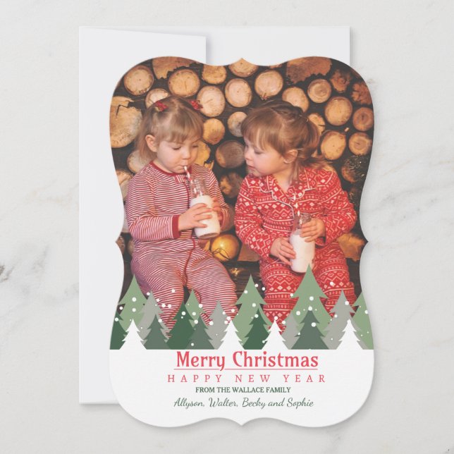 Carte de vacances photo Arbres de Noël (Devant)