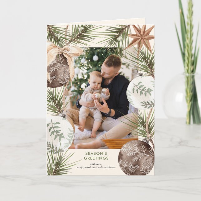 Carte de vacances photo avec ornements (Devant)