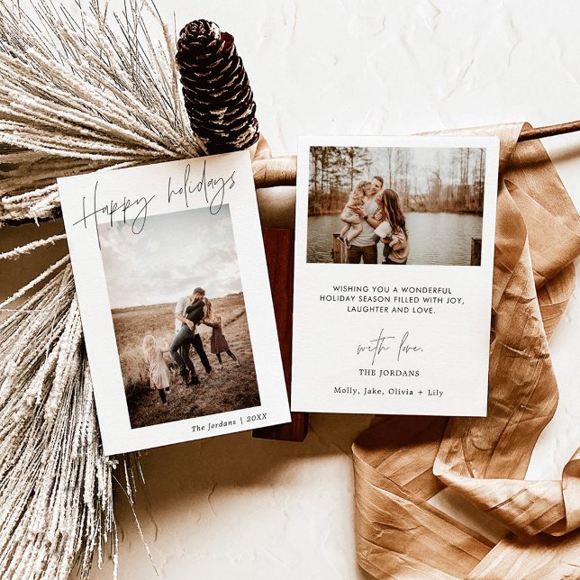 Carte de vacances photo | Boho Modern Christmas Ca (Créateur téléchargé)
