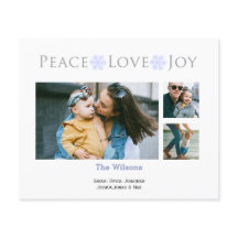 Carte de vacances photo Budget Simple Paix Amour J