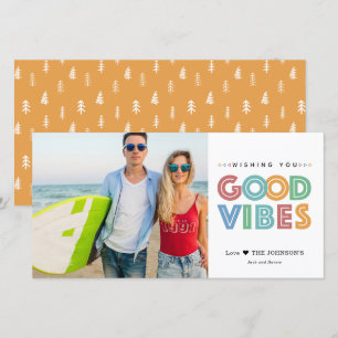 Carte de vacances photo couleur Good Vibes moderne