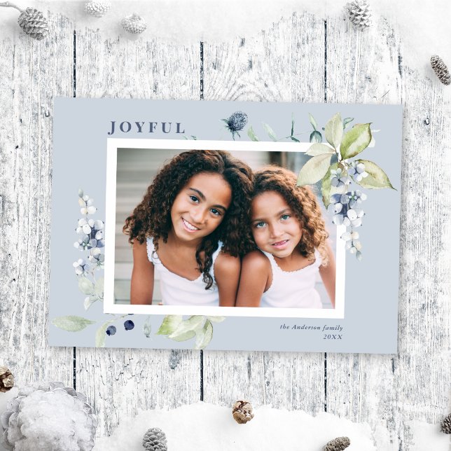 Carte de vacances photo de baies hivernales glacée (Créateur téléchargé)