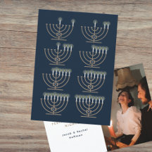 Carte de vacances photo de huit nuits de Hanukkah