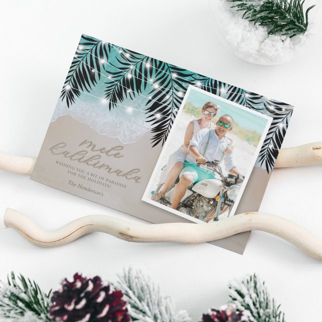 Carte de vacances photo de la plage Mele Kalikimak (Créateur téléchargé)