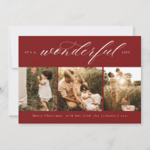 Carte de vacances photo de La vie est belle Rouge