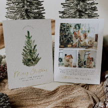 Carte de vacances photo de l'arbre de Noël moderne
