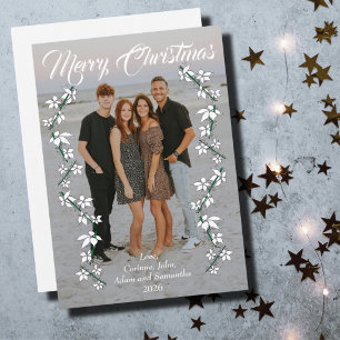 Carte de vacances photo de Noël année écriture bla