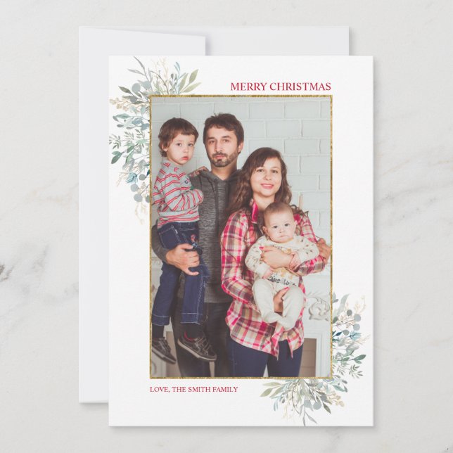 Carte de vacances photo de Noël hiver (Devant)