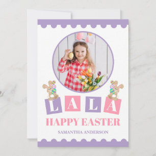 Carte de vacances photo de Pâques La La Easter Bun