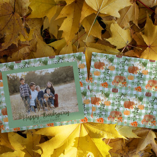 Carte de vacances photo de Thanksgiving citrouille