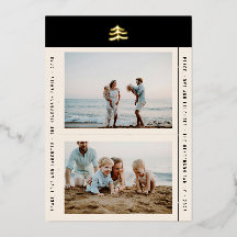 Carte de vacances photo d'un arbre simple en feuil