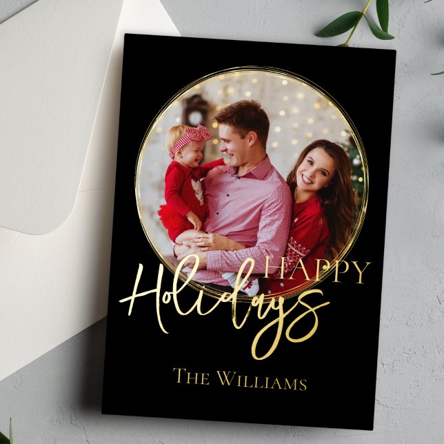 Carte de vacances photo élégante classique noire (Créateur téléchargé)