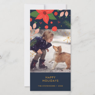 Carte de vacances photo Floral Doodle amusant