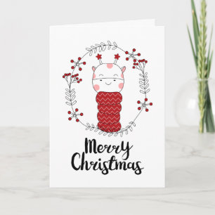 CARTE DE VACANCES PHOTO   Joyeuse Giraffe de Noël