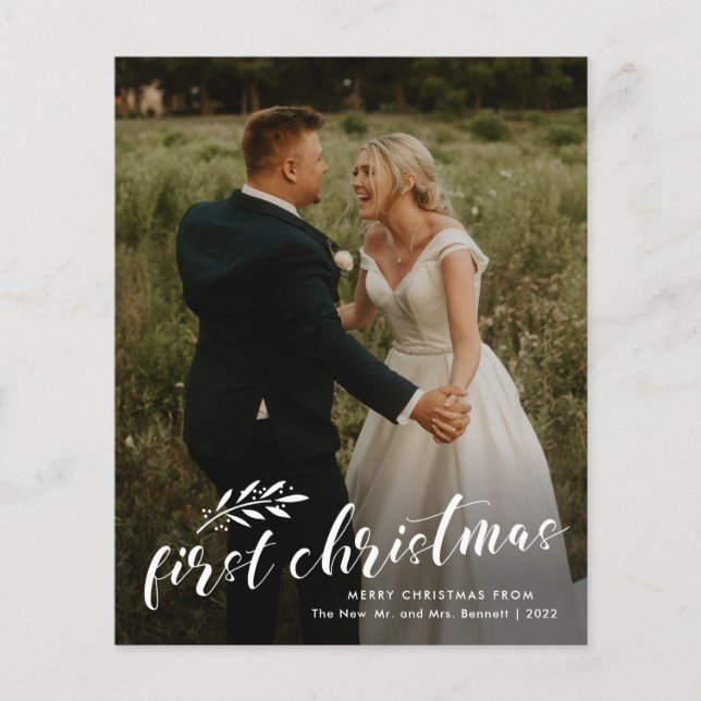 Carte de vacances photo Mariage de Noël Budget Fir (Devant)