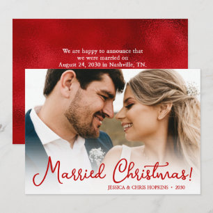 Carte de vacances photo Mariage de Noël marié
