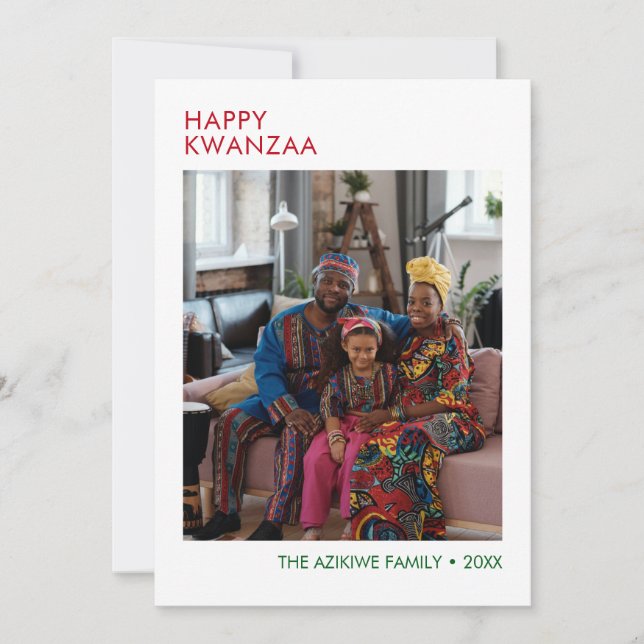 Carte de vacances photo moderne Happy Kwanzaa (Devant)