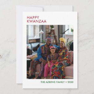 Carte de vacances photo moderne Happy Kwanzaa