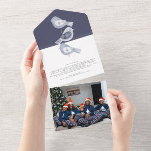 Carte de vacances photo Nordique Christmas Blue Bi